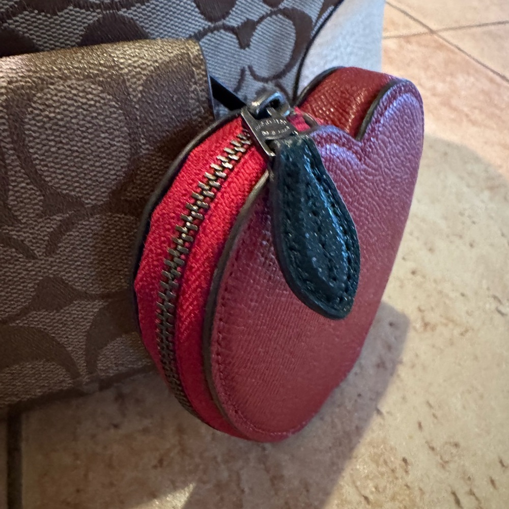 Coach Bundle! Brown and Tan Signature Canvas Tote, Wallet, Apple coin pouch! - Picture 3 of 14